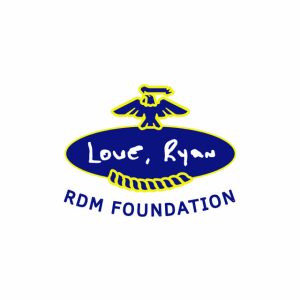 Logo of RDM Foundation featuring a bird and text.